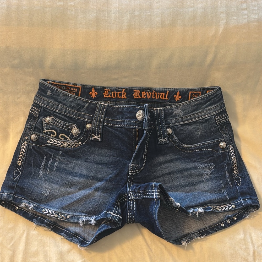 Rock Revival Dark Blue Jean Shorts